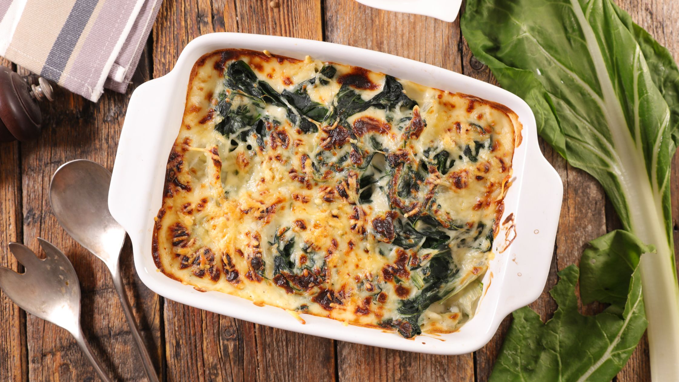 mustard greens gratin